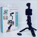 AY-49 Vlogging Kit – Mic, LED Light & Tripod
