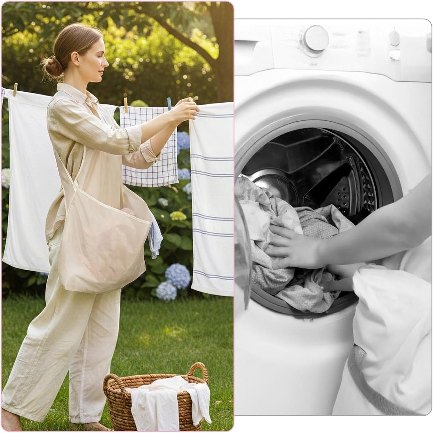 Multi-Pocket Laundry Bag Apron – Durable Household Storage Organizer