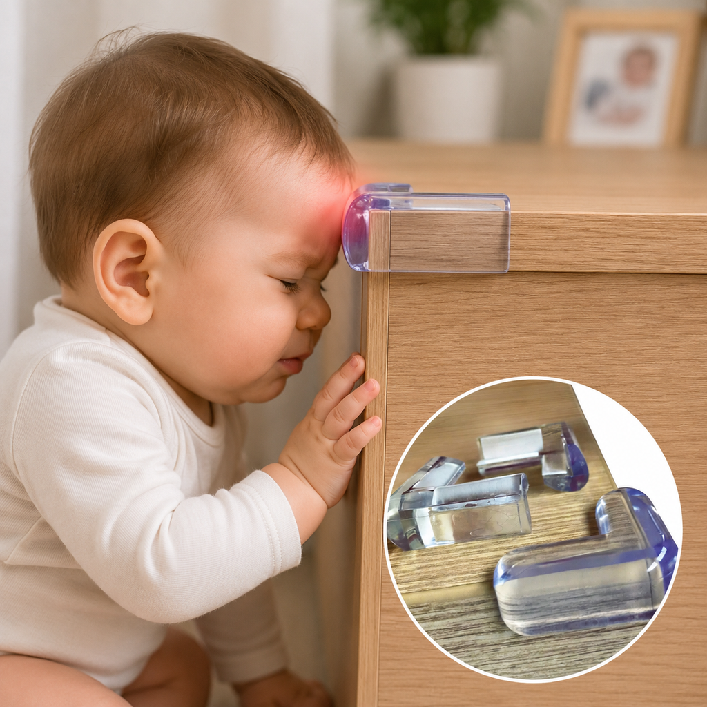 4PCS Transparent Baby Safety Table Corner Protectors – Soft Silicone Edge Guards
