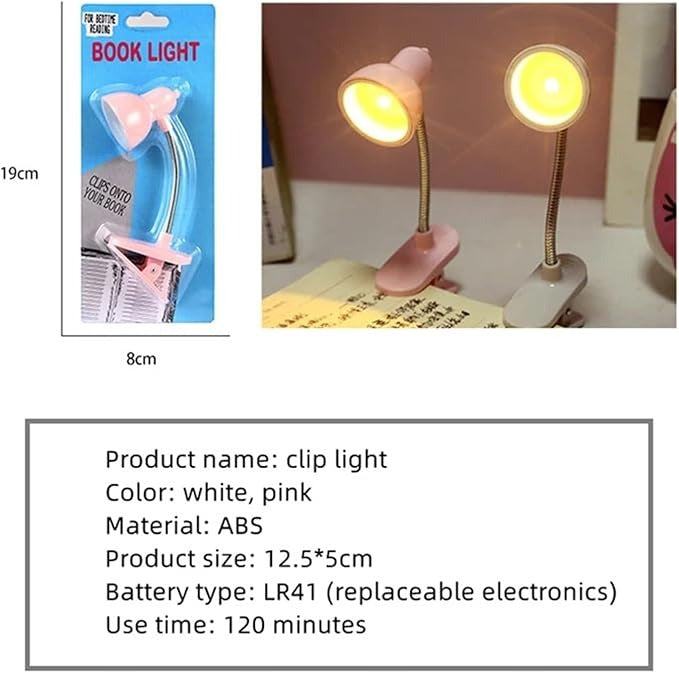 Mini Book Light with Clip 📚 | Portable LED Reading Lamp with Eye Protection for Reading & Study (Random Color)