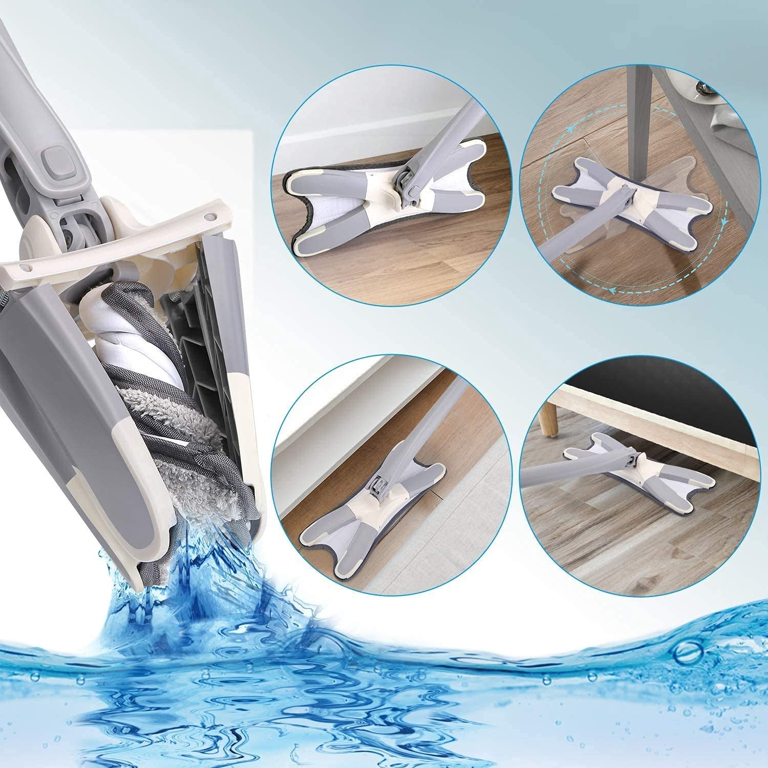 Rotating X Mop – 360° Flat Microfiber Floor Mop