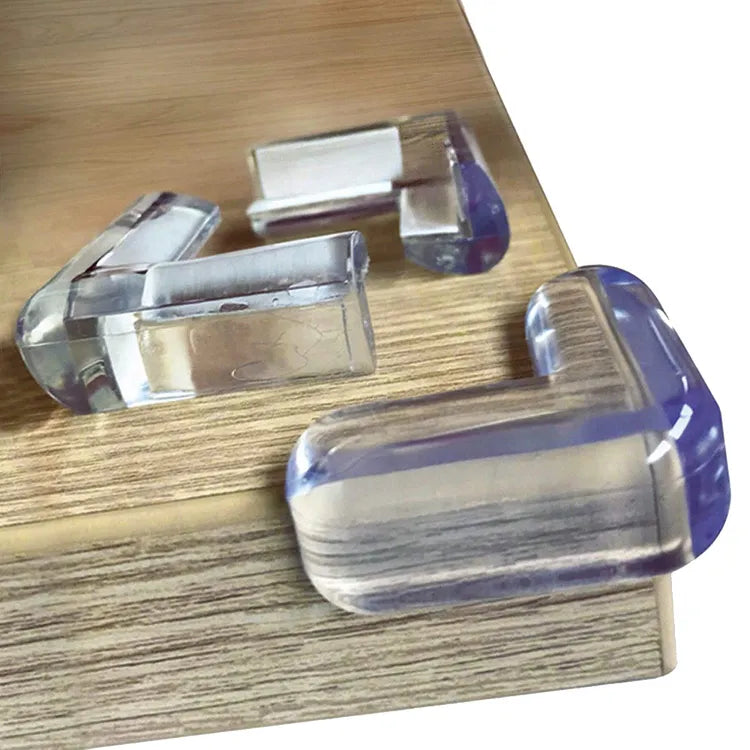 4PCS Transparent Baby Safety Table Corner Protectors – Soft Silicone Edge Guards