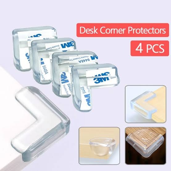 4PCS Transparent Baby Safety Table Corner Protectors – Soft Silicone Edge Guards