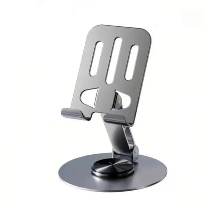 Premium Foldable Adjustable Mobile & Tablet Stand – 360° Metal Desktop Holder