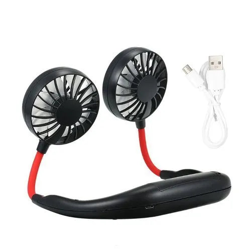 Portable Neckband Fan – USB Rechargeable 3-Speed Fan