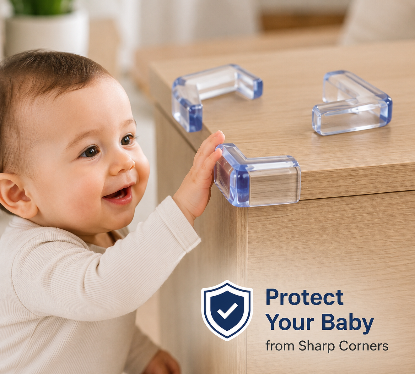 4PCS Transparent Baby Safety Table Corner Protectors – Soft Silicone Edge Guards