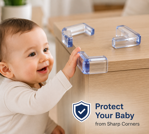 4PCS Transparent Baby Safety Table Corner Protectors – Soft Silicone Edge Guards
