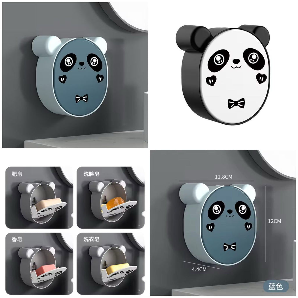 Cute Panda Wall-Mounted Soap Dish Holder – Punch-Free & Drainage Design